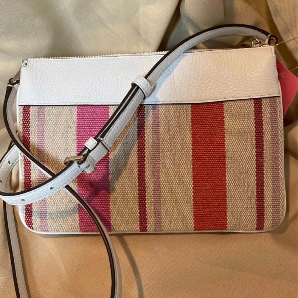Kate Spade Leila striped canvas crossbody
